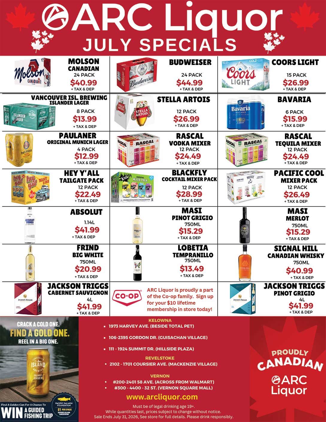 ARC Liquor June monthly Specials Flyer