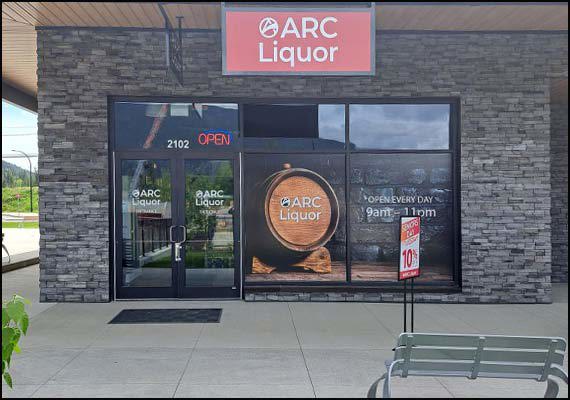 pic of the Revelstoke Arc Liquor Store with their logo