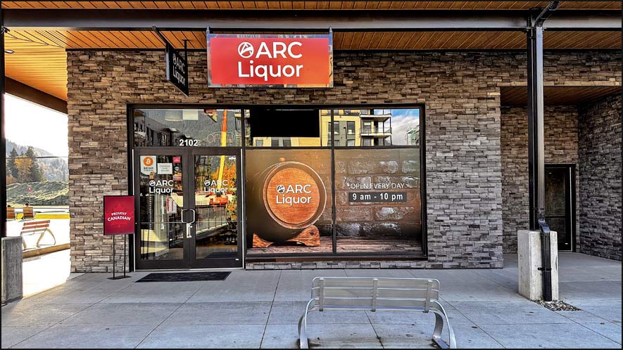 pic of the Revelstoke Arc Liquor Store with their logo
