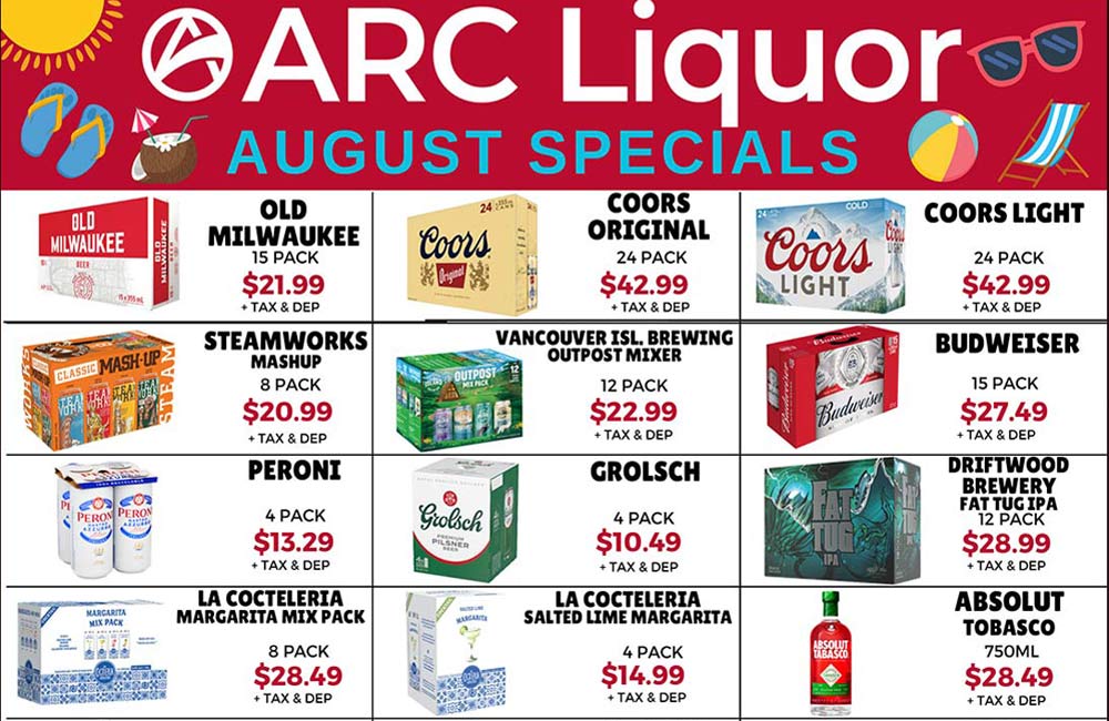Monthly specials at ARC Liquor Harvey Ave