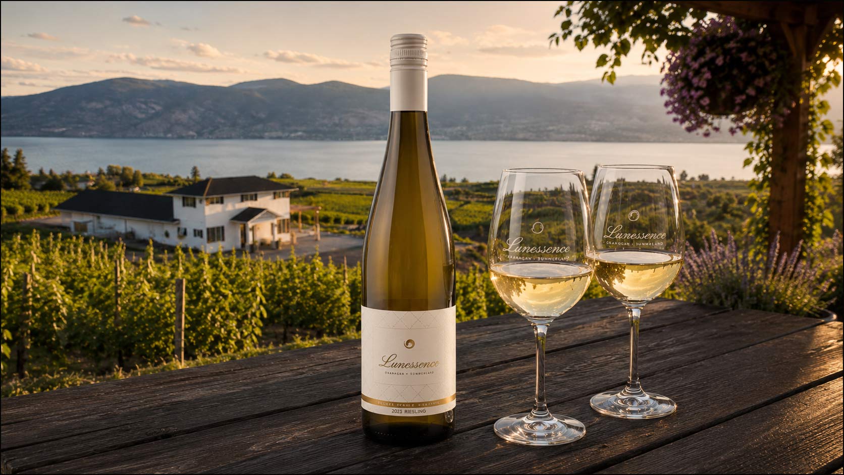 Lunessence Winery and estate vineyard on Summerland's lakeside slopes