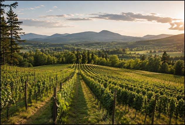 Vines growing on the southeast-facing slope of Mount Prevost at Averill Creek