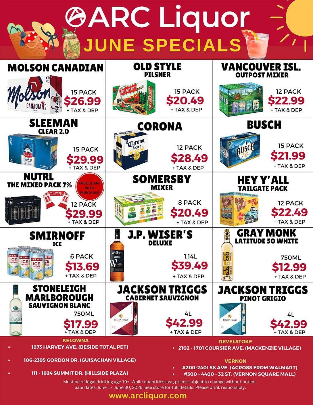 ARC Liquor May monthly Specials Flyer