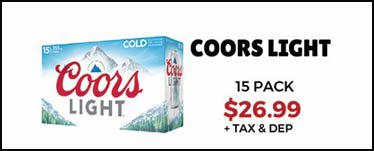 Coors Light – 15 Pack
